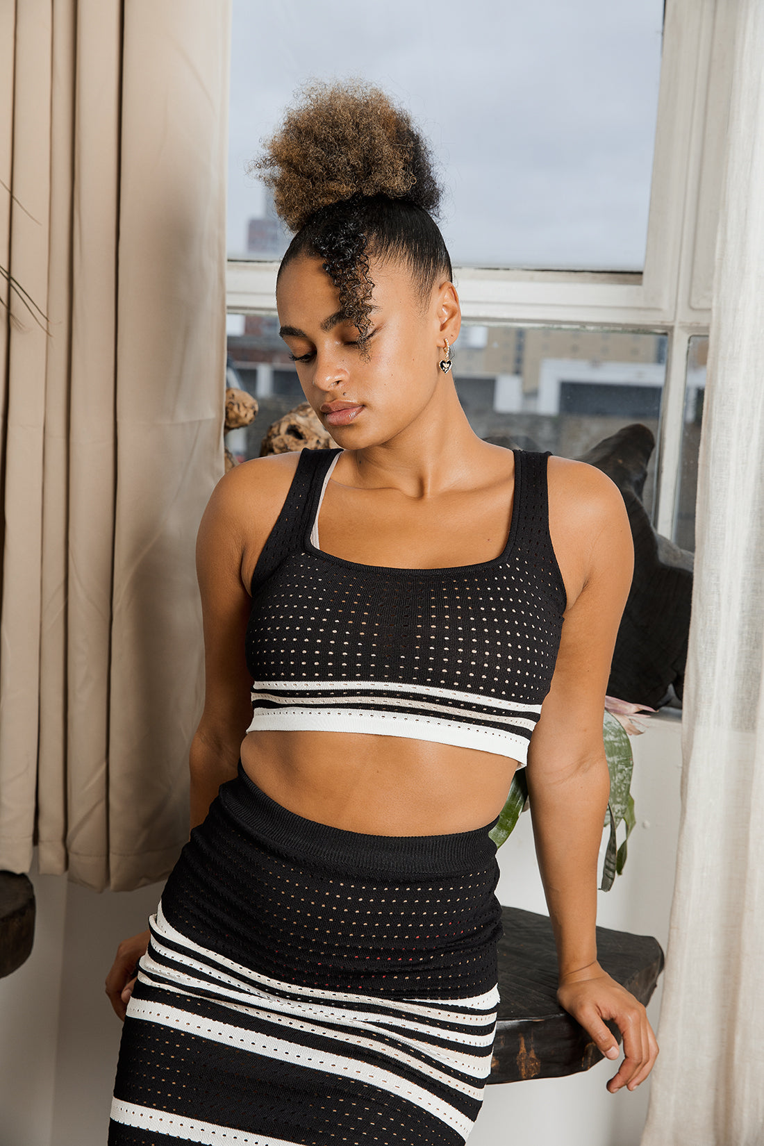 Sports Style Striped Crop Top - Sugar + Style