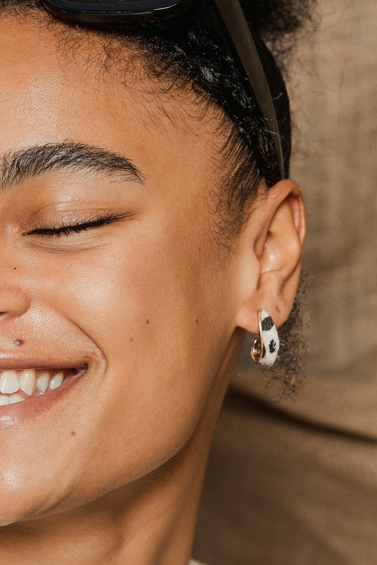 Dalmation Spot Loop Earrings - Sugar + Style
