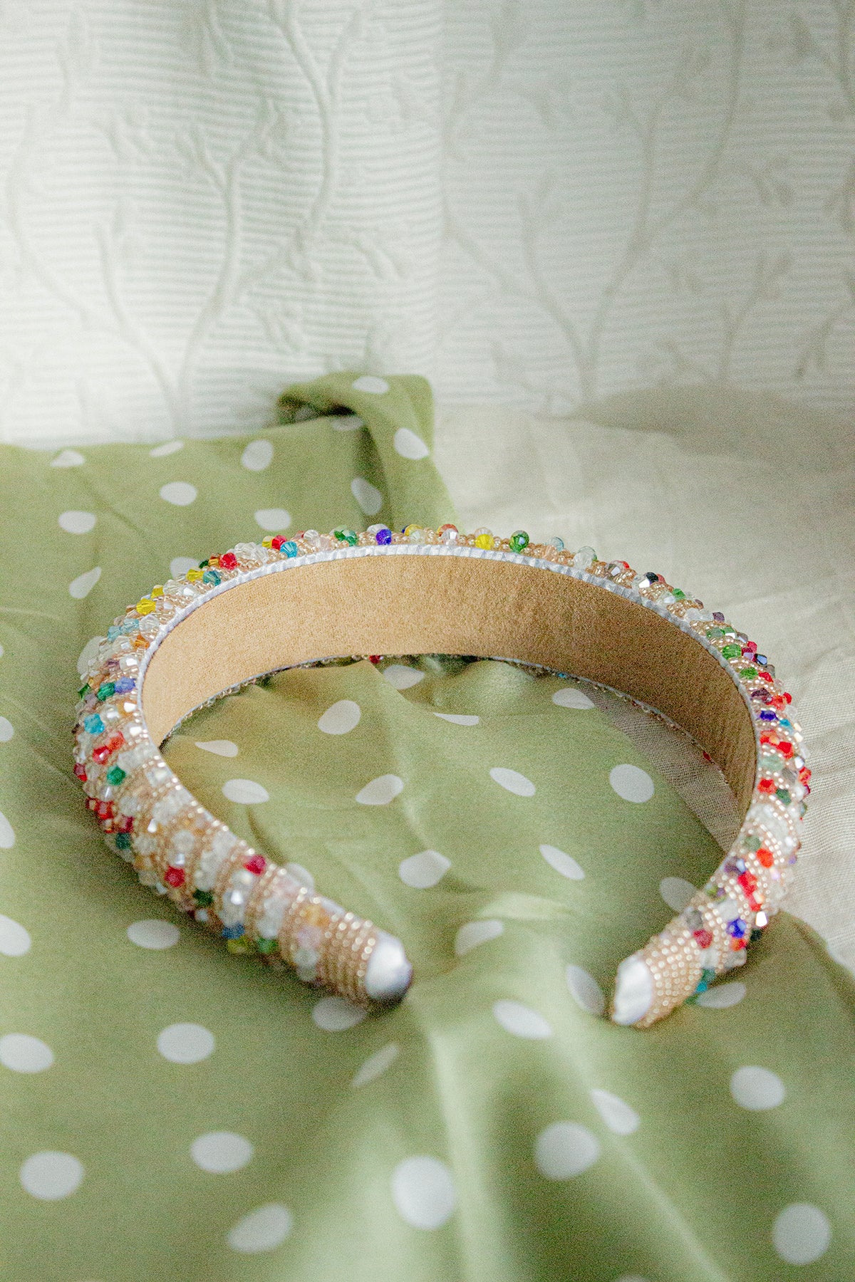 Rainbow Twisted Bead Sequin Sparkle Headband - Sugar + Style