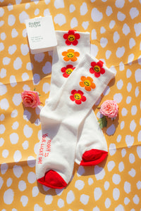Three Flower Smiley Socks - Sugar + Style