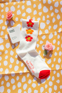 Three Flower Smiley Socks - Sugar + Style