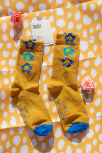 Three Flower Smiley Socks - Sugar + Style