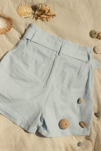 High Waisted Tailored Shorts with Belt - Sugar + Style
