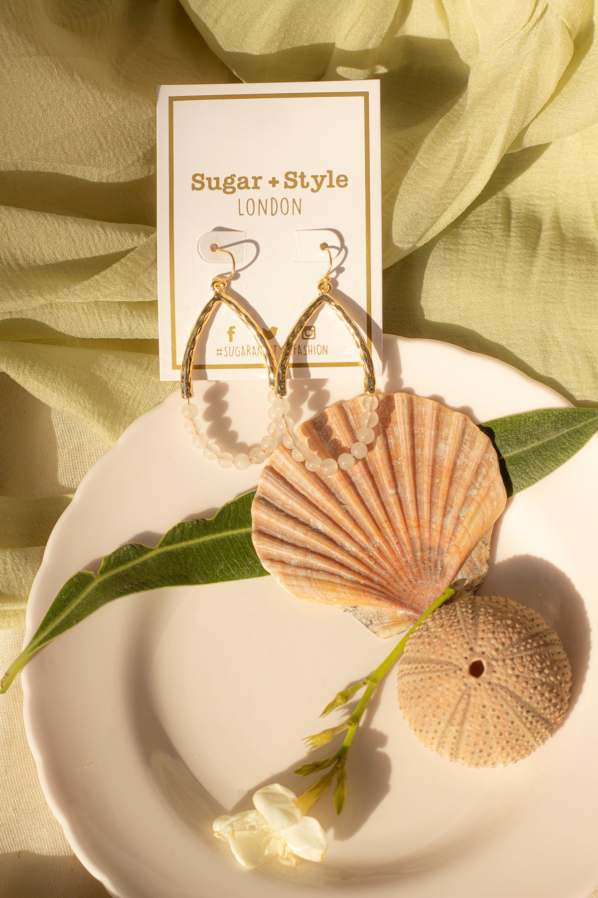 Beaded Tear Drop Dangle Earrings - Sugar + Style