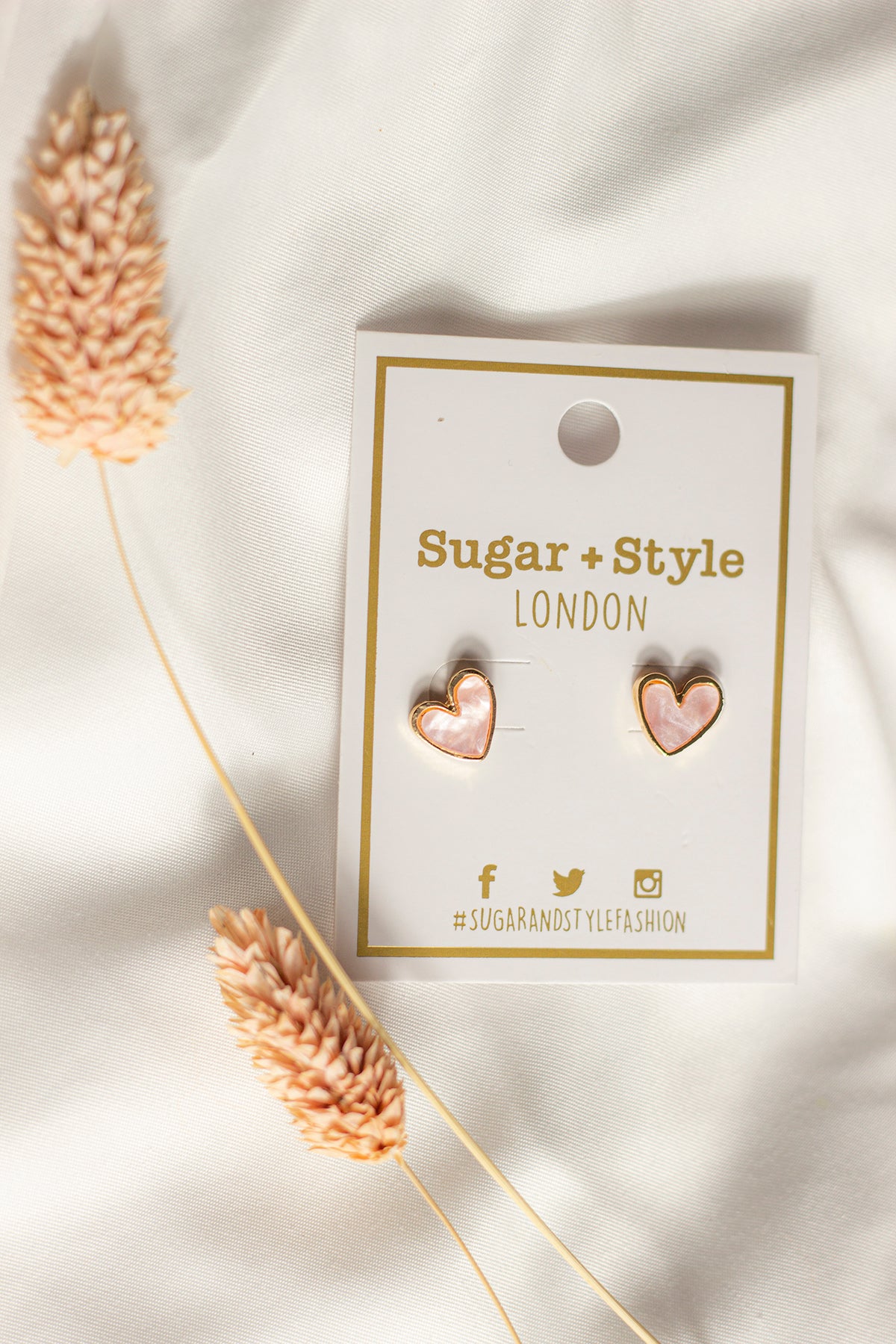 Mini Coloured Rustic Heart Stud Earrings - Sugar + Style