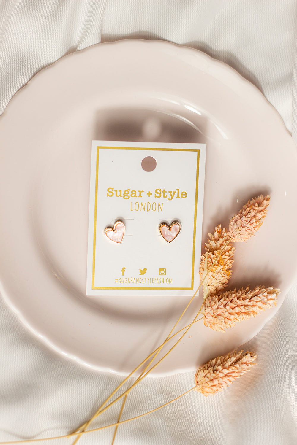 Mini Coloured Rustic Heart Stud Earrings - Sugar + Style