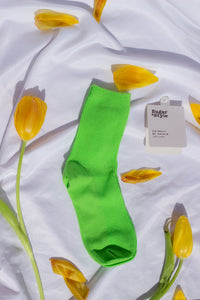 Apple Green Colour Block Socks - Sugar + Style
