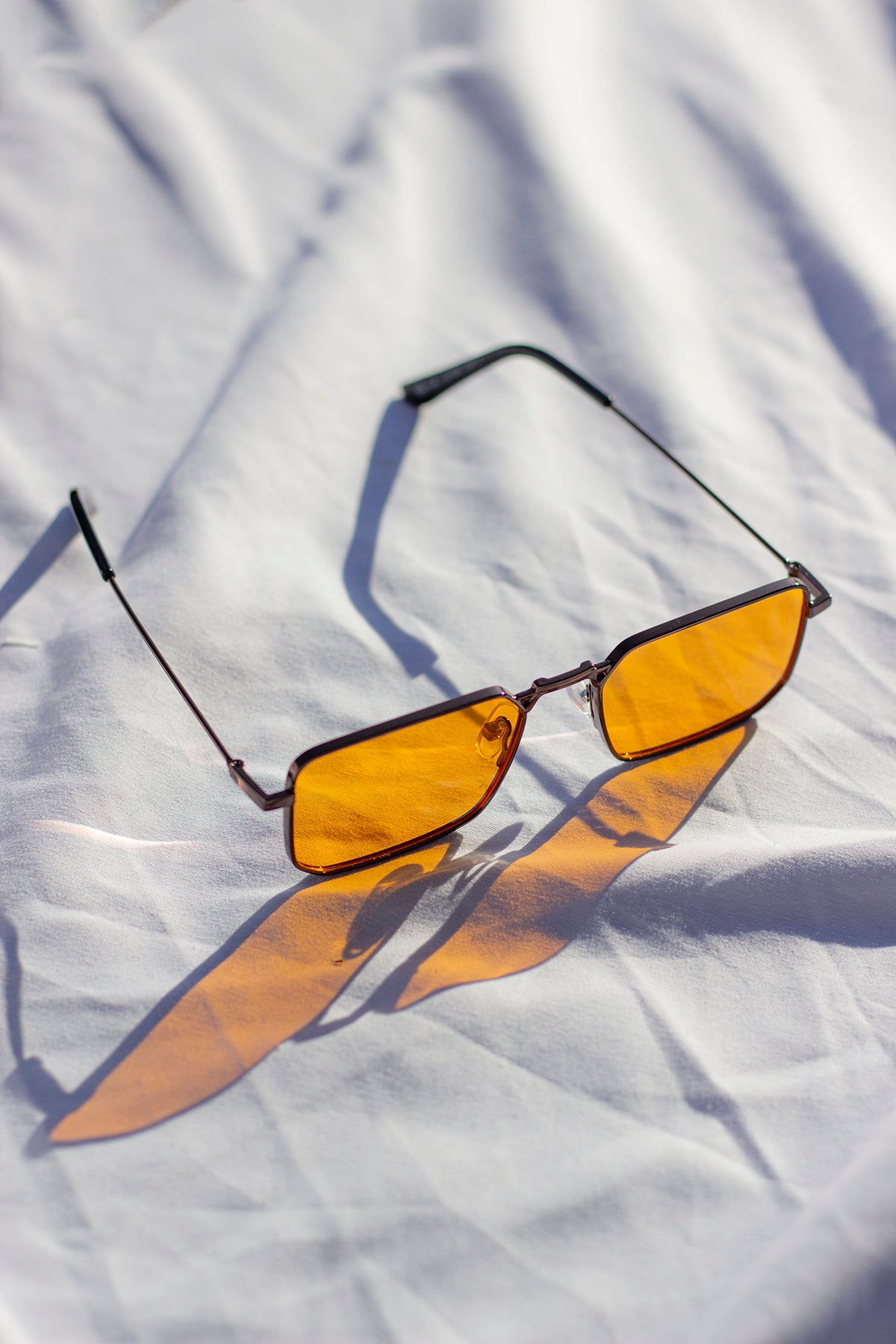 Nose Bridge Angular Rectangle Aviator Sunglasses - Sugar + Style