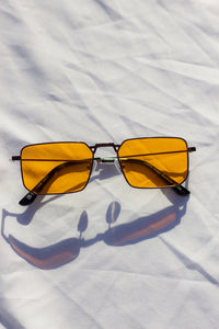 Nose Bridge Angular Rectangle Aviator Sunglasses - Sugar + Style