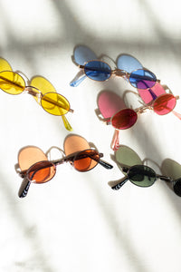 Retro Mini Oval Metal Sunglasses - Sugar + Style