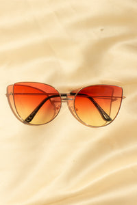 Gradient Tint Butterfly Wire Frame Cat Eye Sunglasses - Sugar + Style