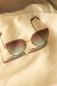 Gradient Butterfly Wire Frame Cat Eye Sunglasses - Sugar + Style