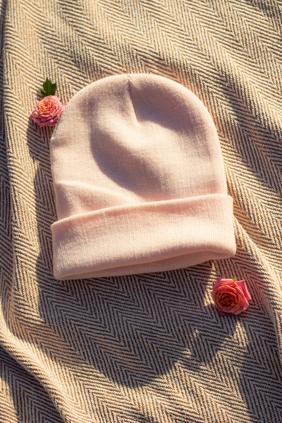 Pastel Pale Pink Beanie Hat - Sugar + Style
