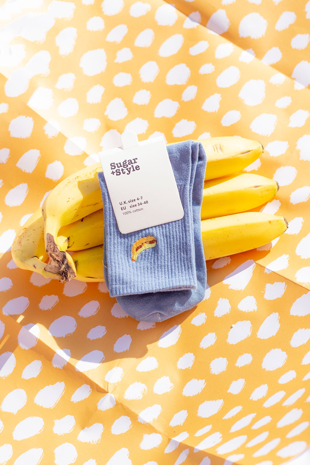 Ribbed Fruit Embroidered Socks - Sugar + Style