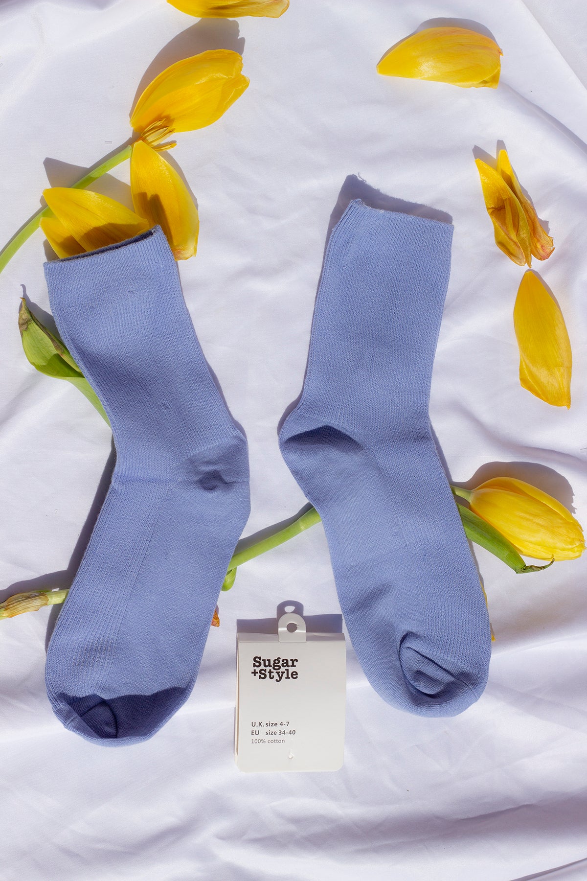 Blue Grey Colour Block Socks - Sugar + Style