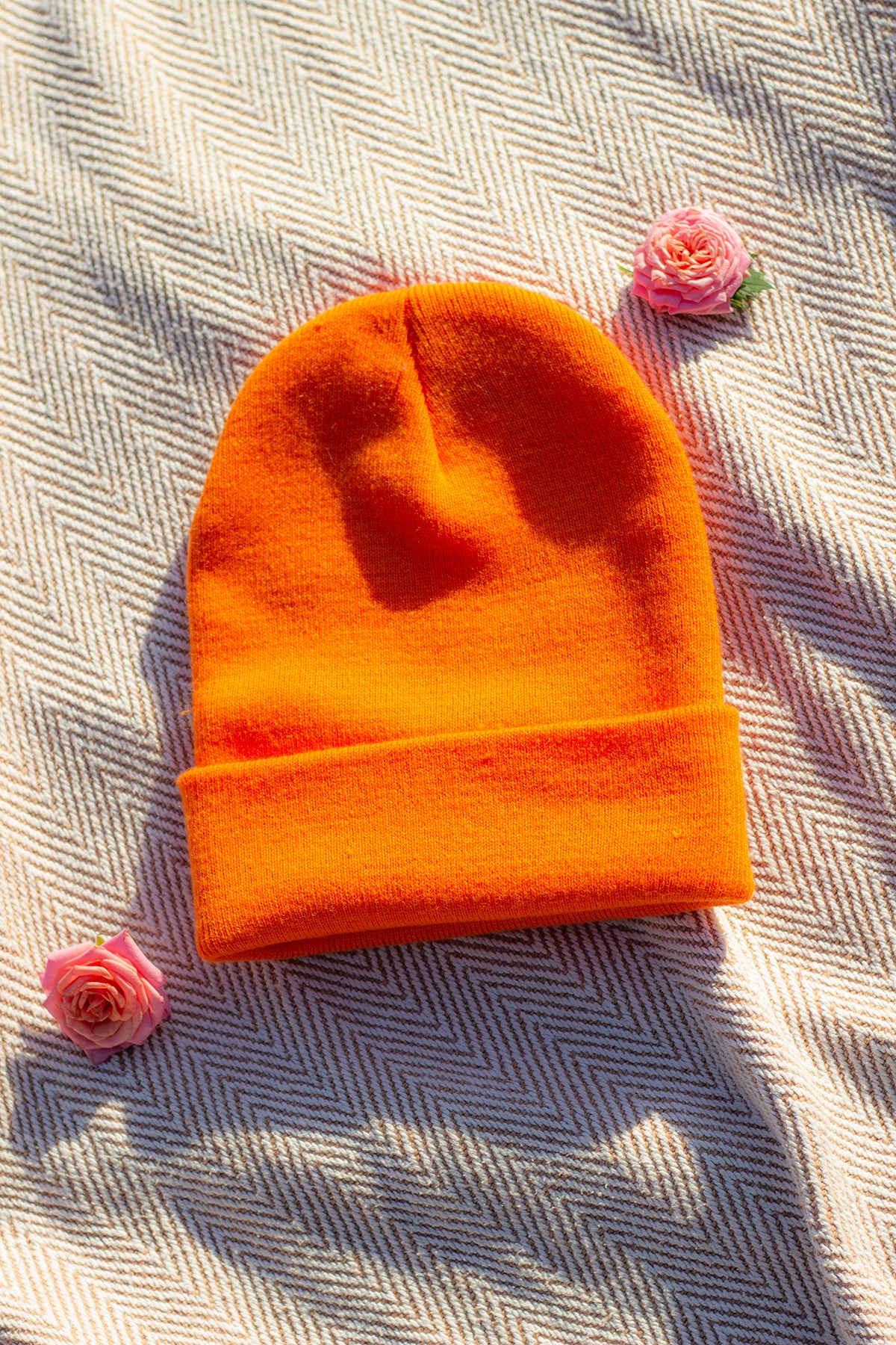 Bright Orange Beanie Hat - Sugar + Style
