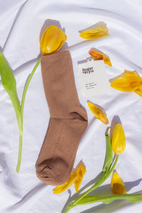 Brown Colour Block Socks - Sugar + Style
