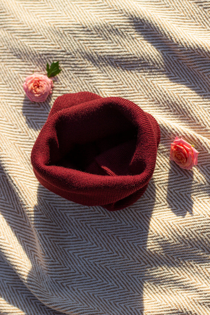 Burgundy Beanie Hat - Sugar + Style