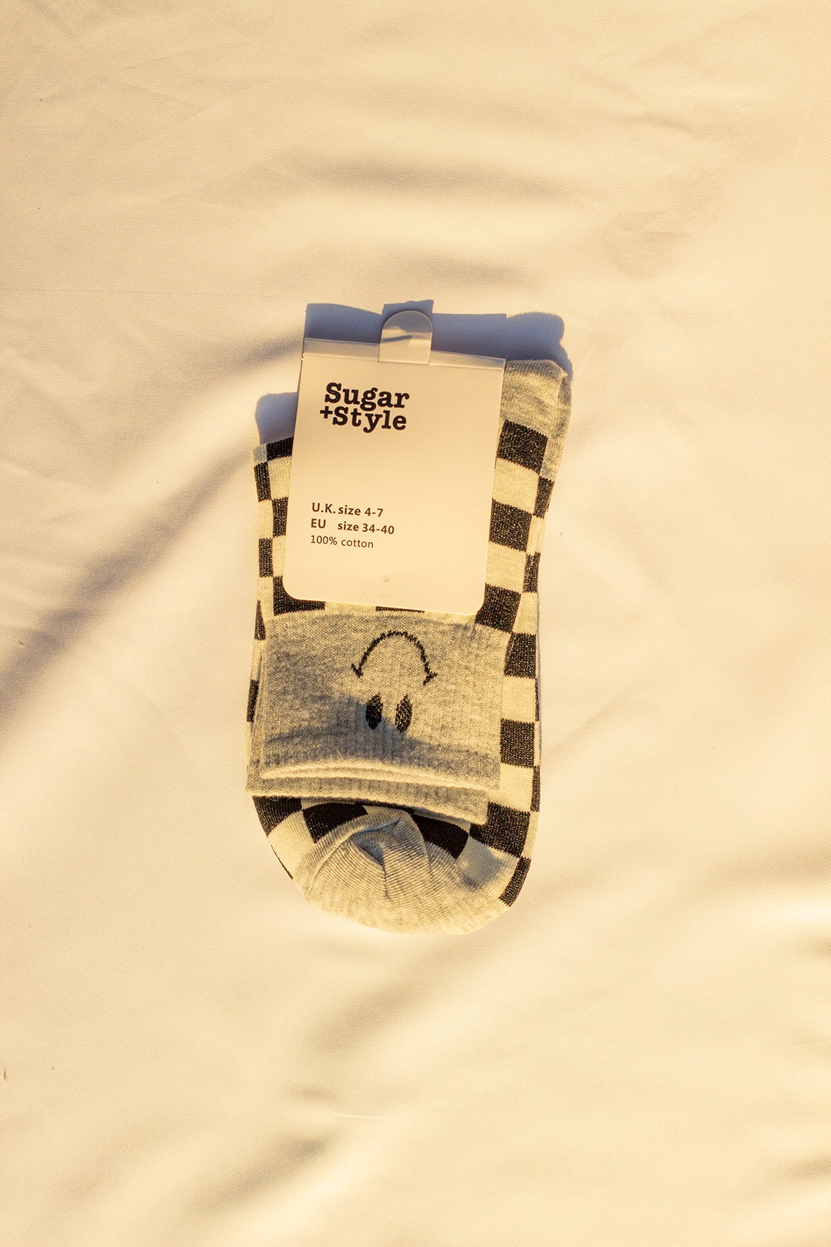 Checkerboard Smiley Face Socks - Sugar + Style