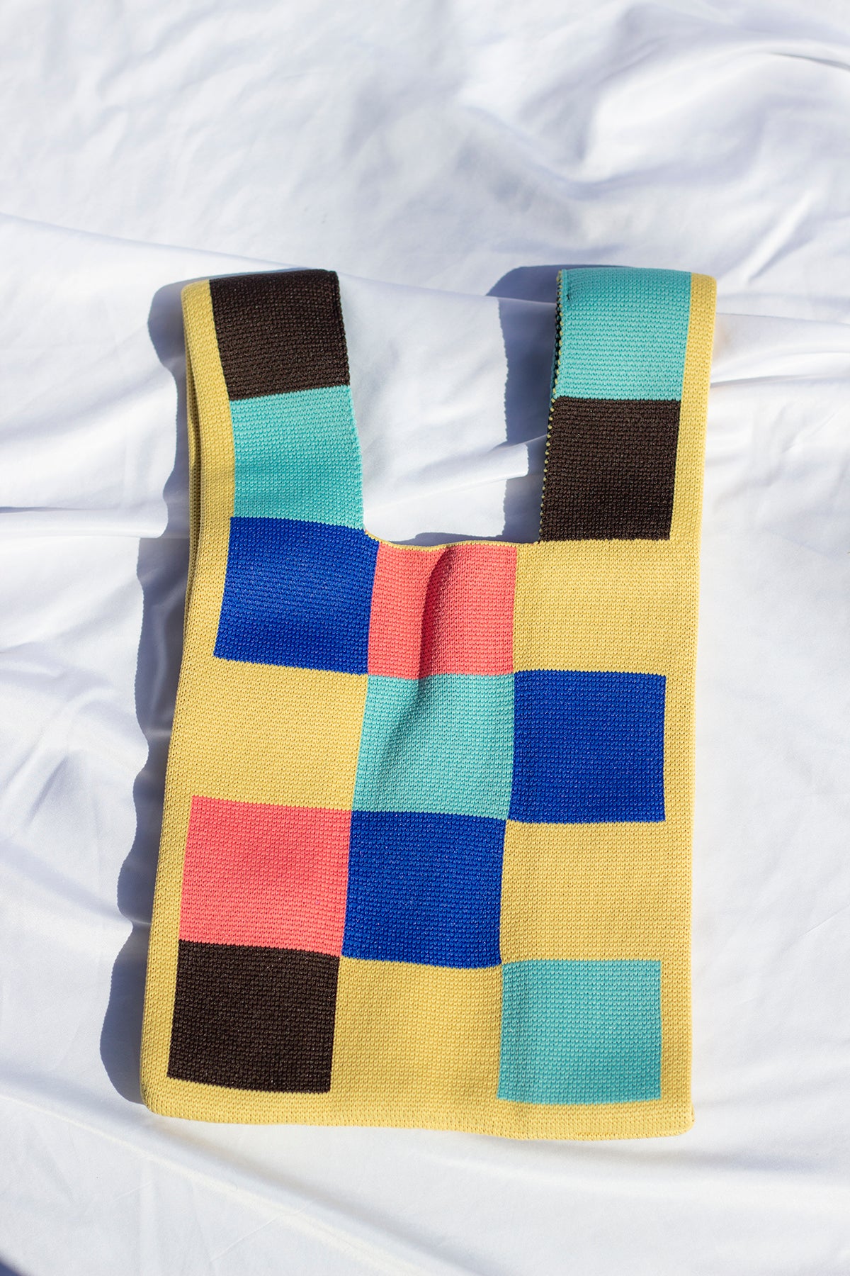 Mini Knit Crochet Shopper Tote Knot Bag - Sugar + Style