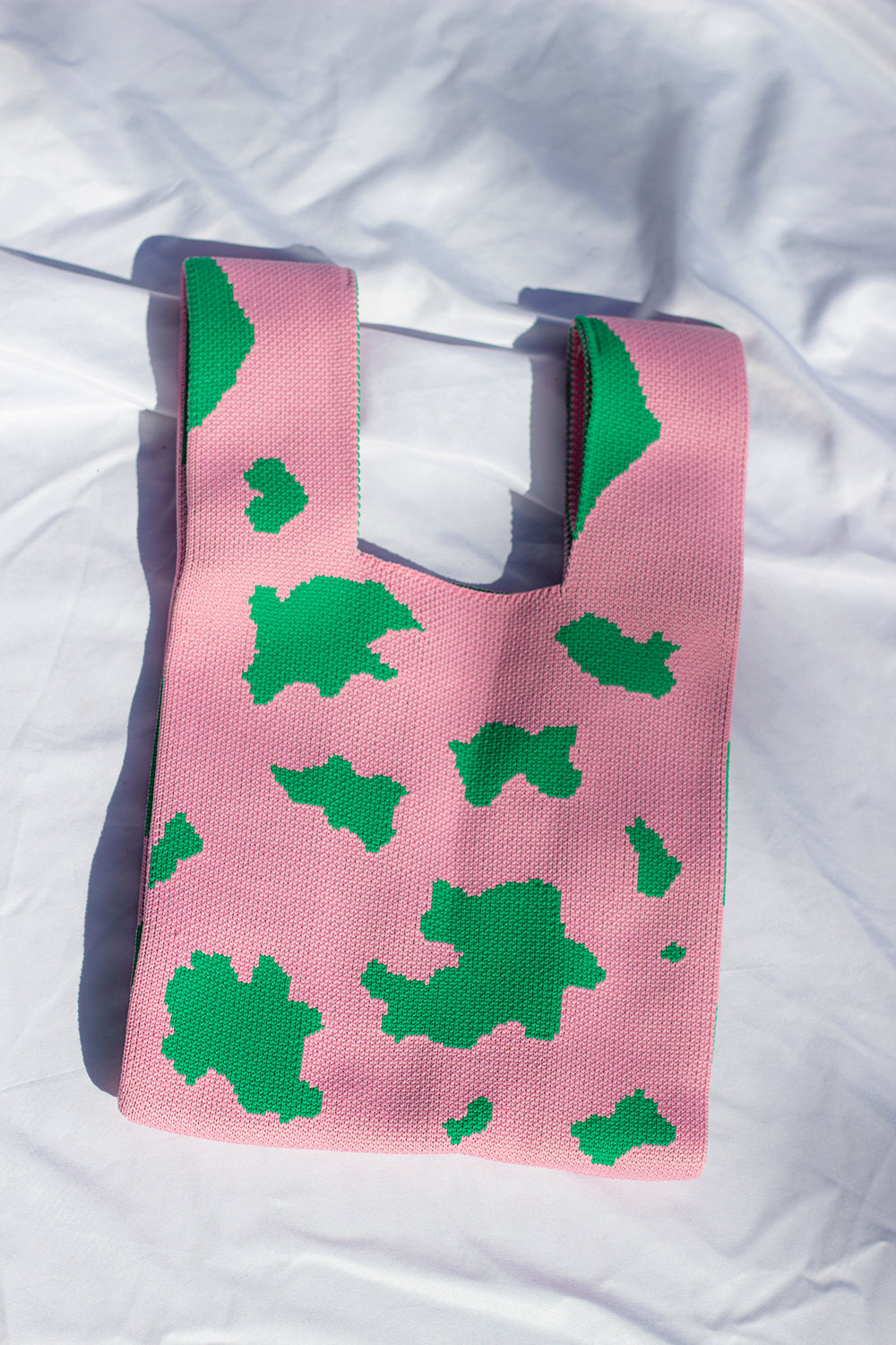 Mini Knit Crochet Shopper Tote Knot Bag - Sugar + Style