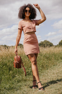 Rustic Panelled Pencil Skirt - Sugar + Style