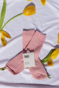 Dusky Pink Colour Block Socks - Sugar + Style
