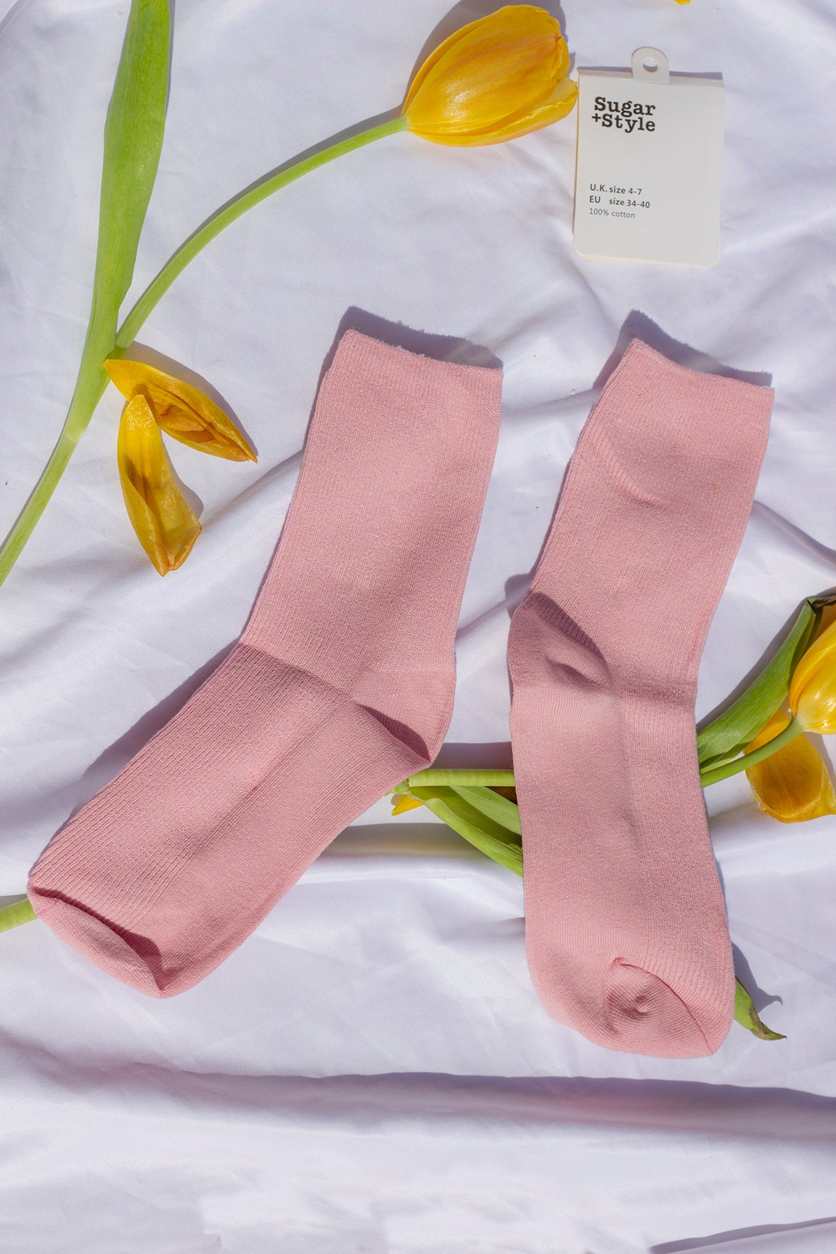 Dusky Pink Colour Block Socks - Sugar + Style