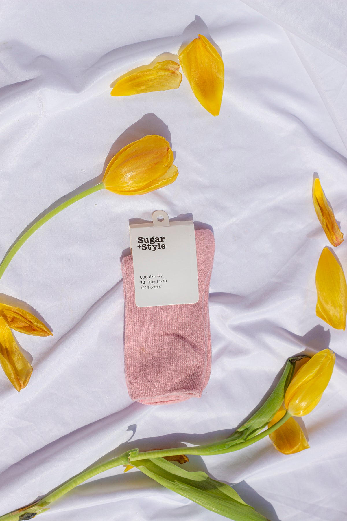 Dusky Pink Colour Block Socks - Sugar + Style