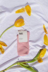 Dusky Pink Colour Block Socks - Sugar + Style