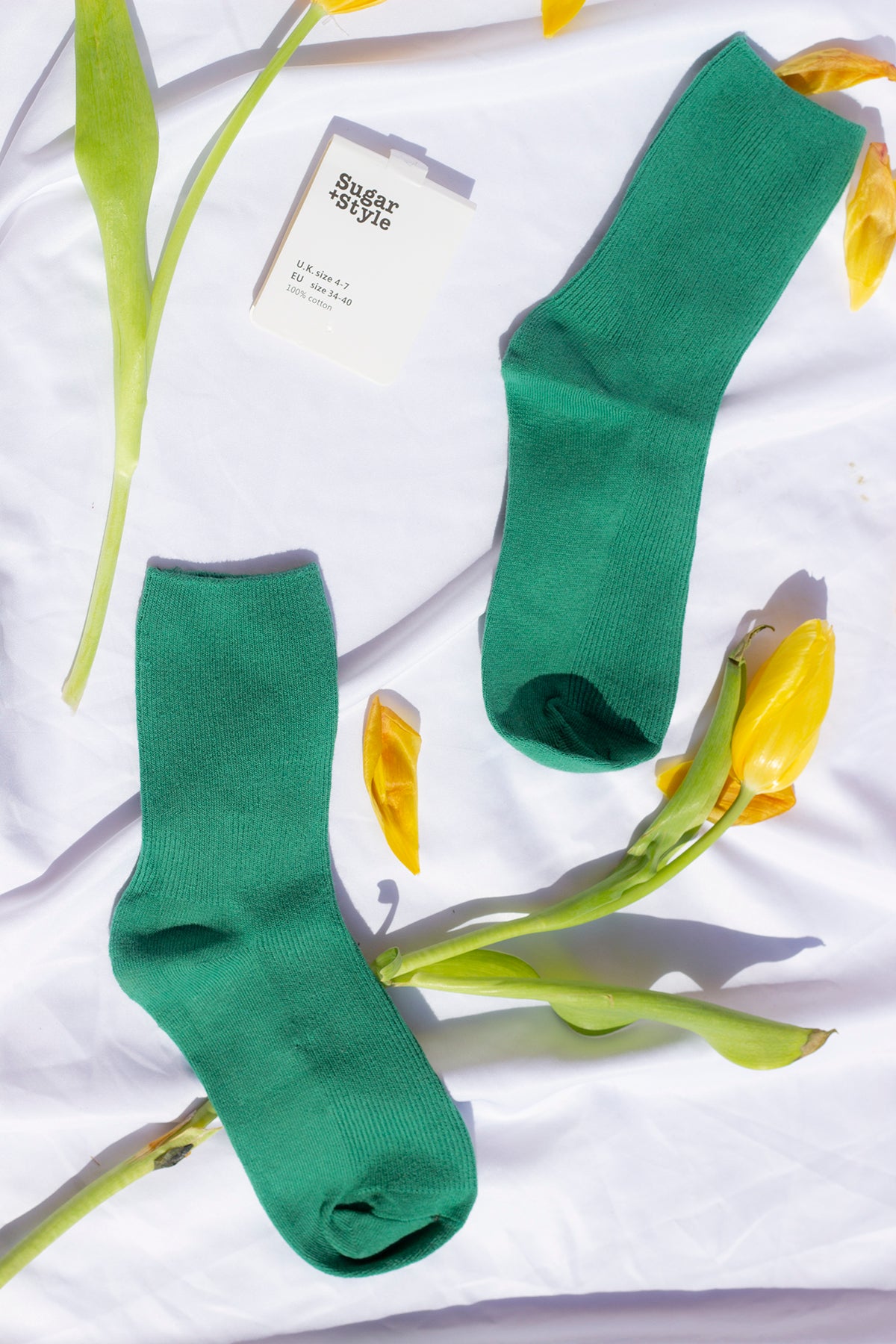 Emerald Green Colour Block Socks - Sugar + Style
