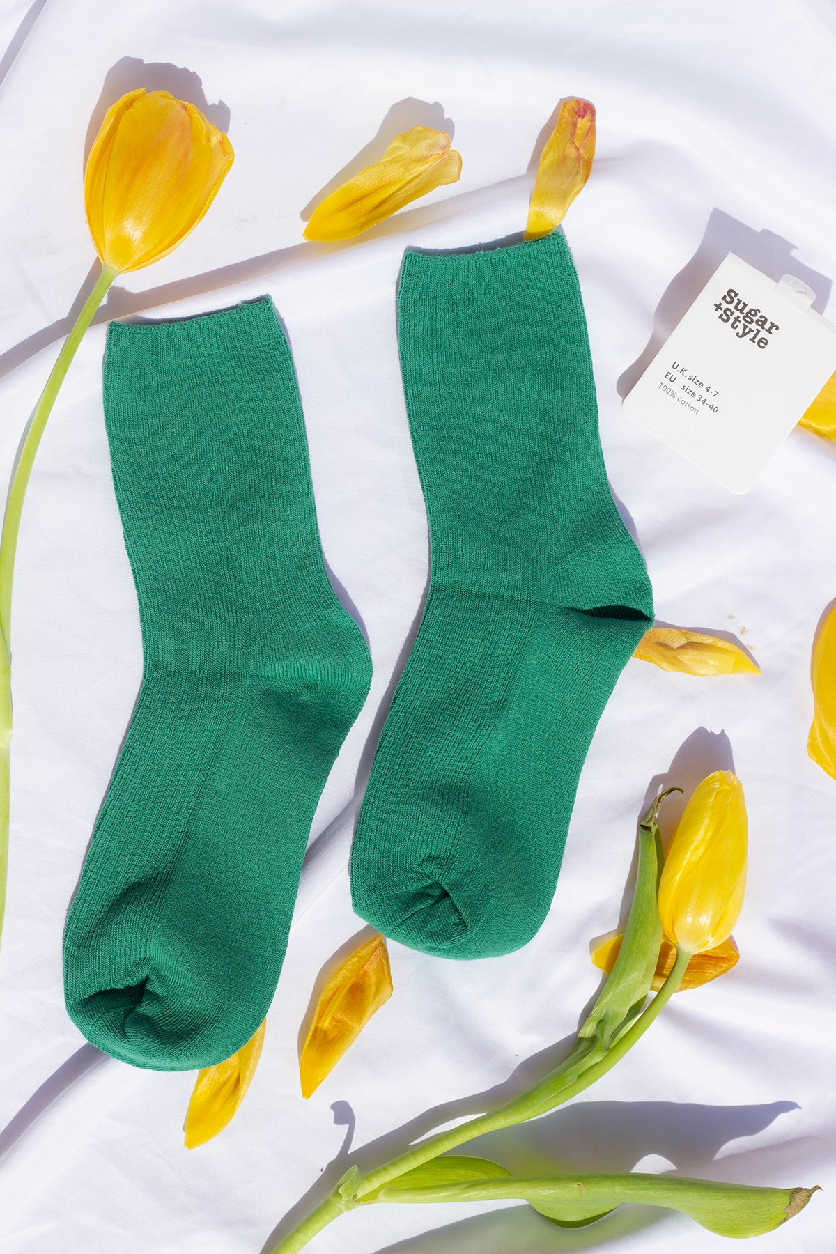 Emerald Green Colour Block Socks - Sugar + Style