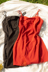 Lace Slit Mini Slip Dress - Sugar + Style
