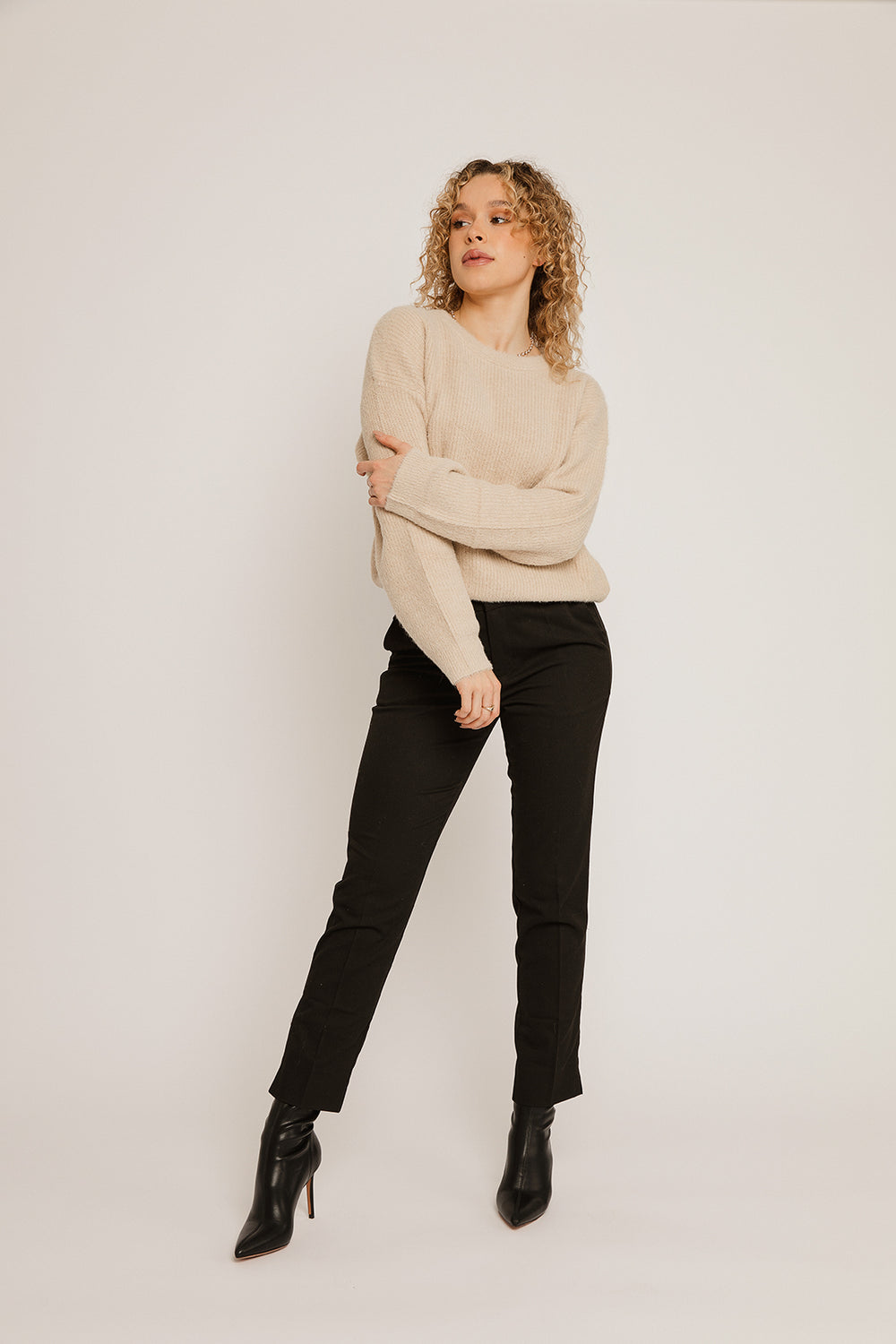 Evelyna Black Cigarette Trousers - Sugar + Style