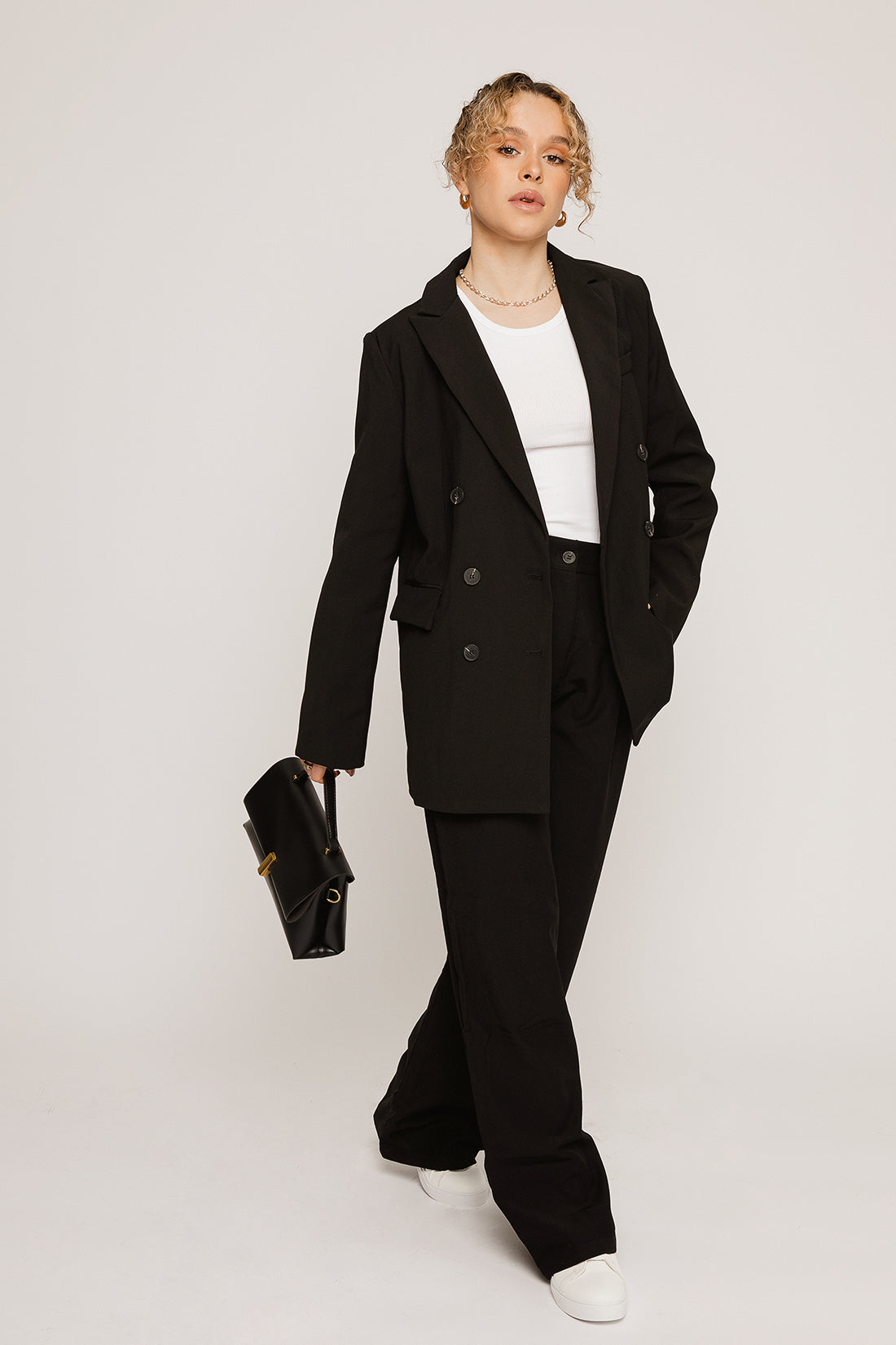 Everleigh Black Suit Jacket - Sugar + Style