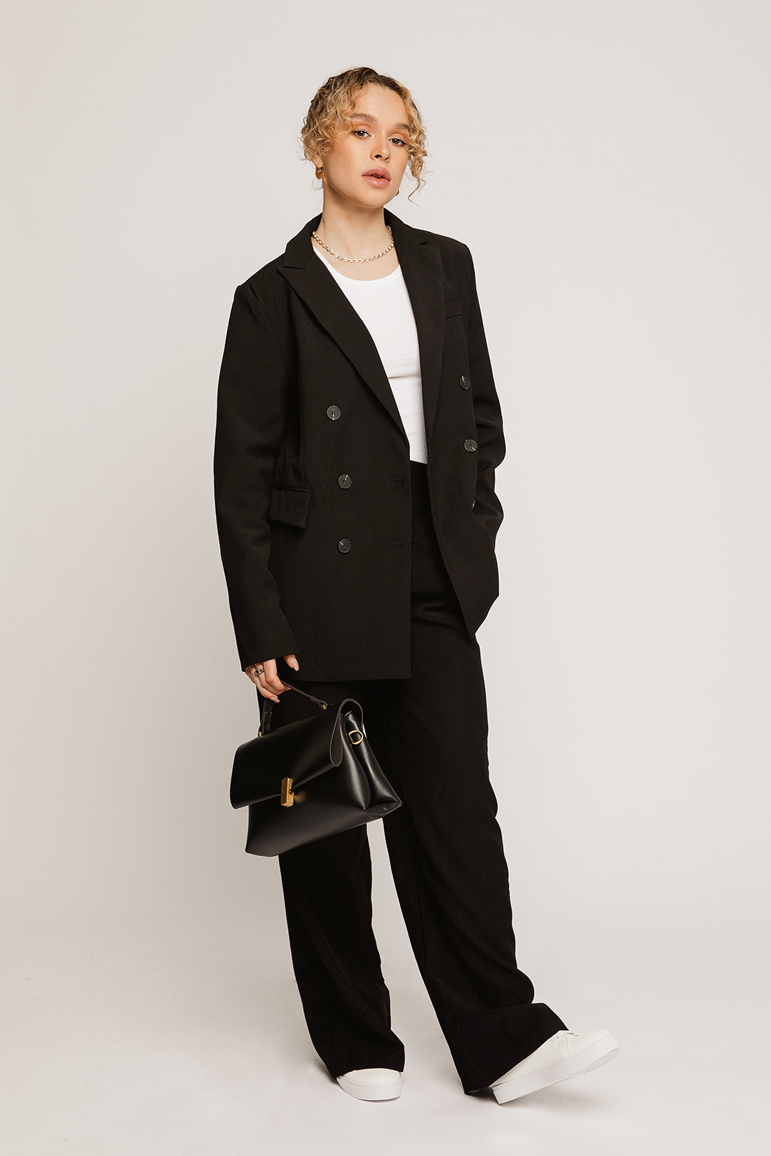 Everleigh Black Suit Jacket - Sugar + Style