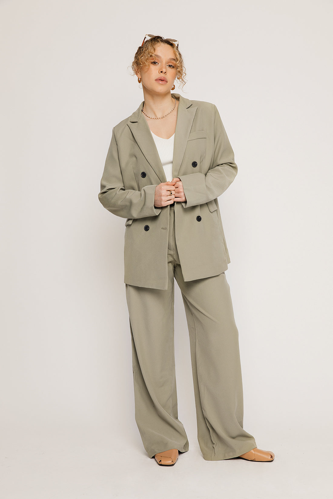Everleigh Green Suit Trousers - Sugar + Style