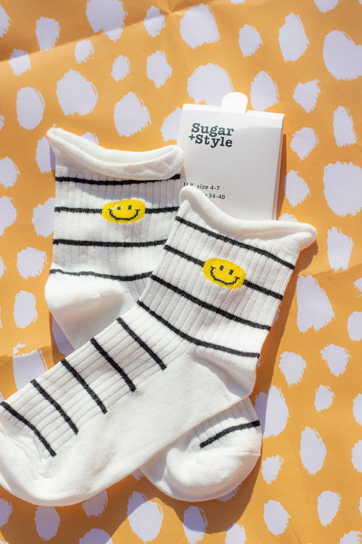 Stripy Socks with Fuzzy Face - Sugar + Style