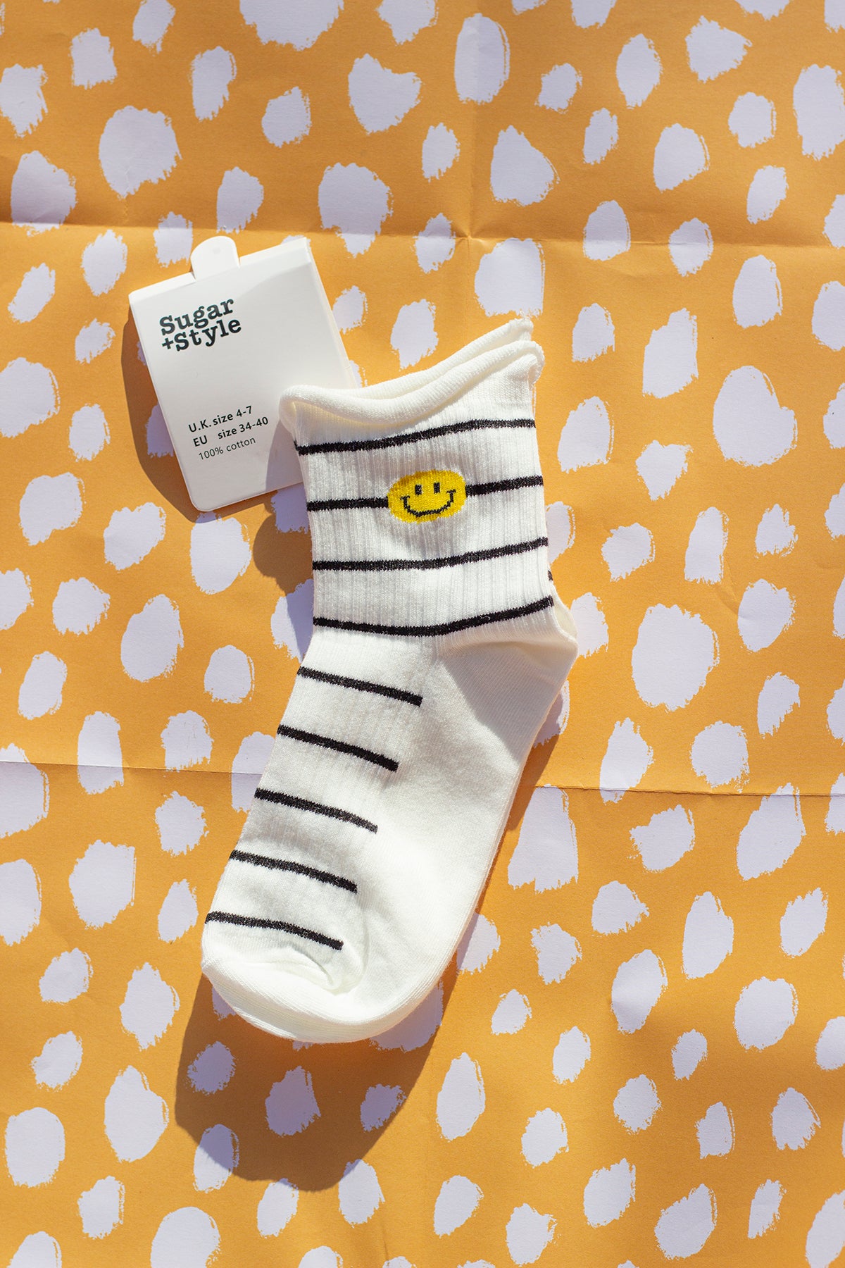 Stripy Socks with Fuzzy Face - Sugar + Style