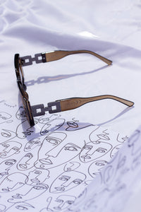 Monogram Sided Rectangle Narrow Sunglasses - Sugar + Style