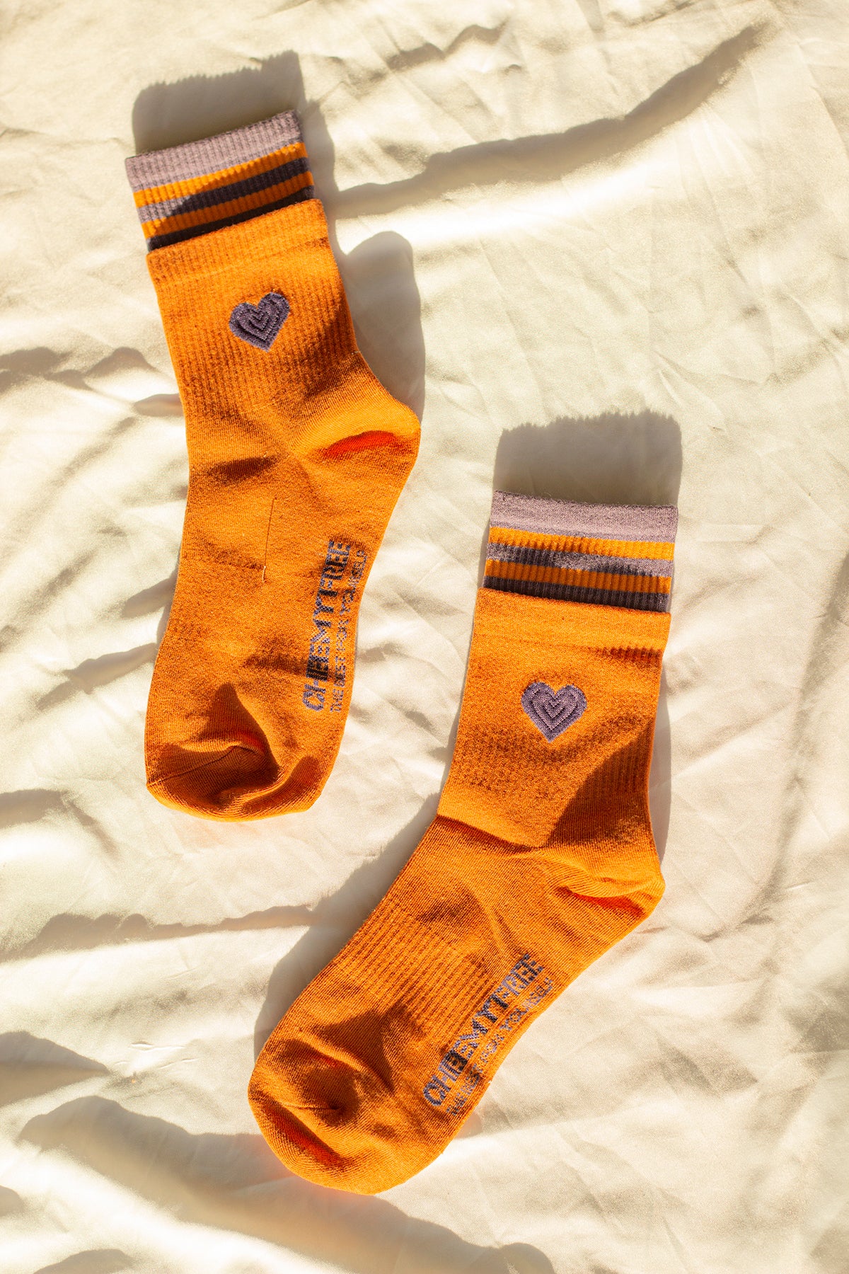 Double Layer Effect Heart Motif Stripe Socks - Sugar + Style