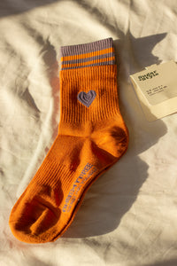 Double Layer Effect Heart Motif Stripe Socks - Sugar + Style