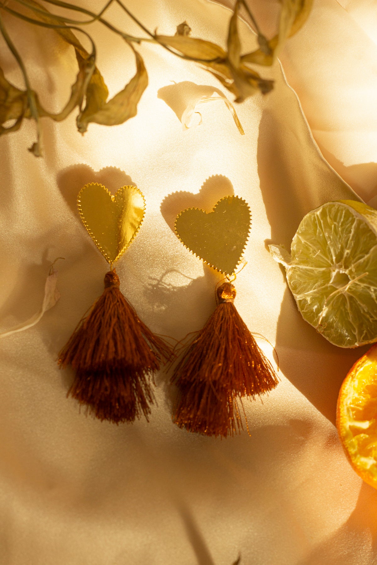 Heart Tassel Earrings - Sugar + Style