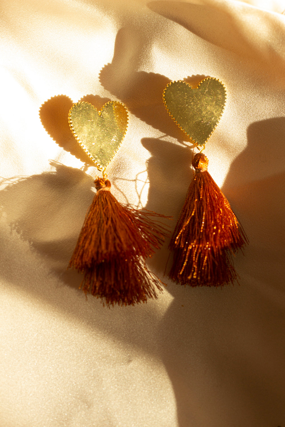 Heart Tassel Earrings - Sugar + Style
