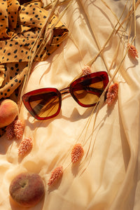 Chunky Weighted Cat Eye Sunglasses With Gold Bar Middle - Sugar + Style