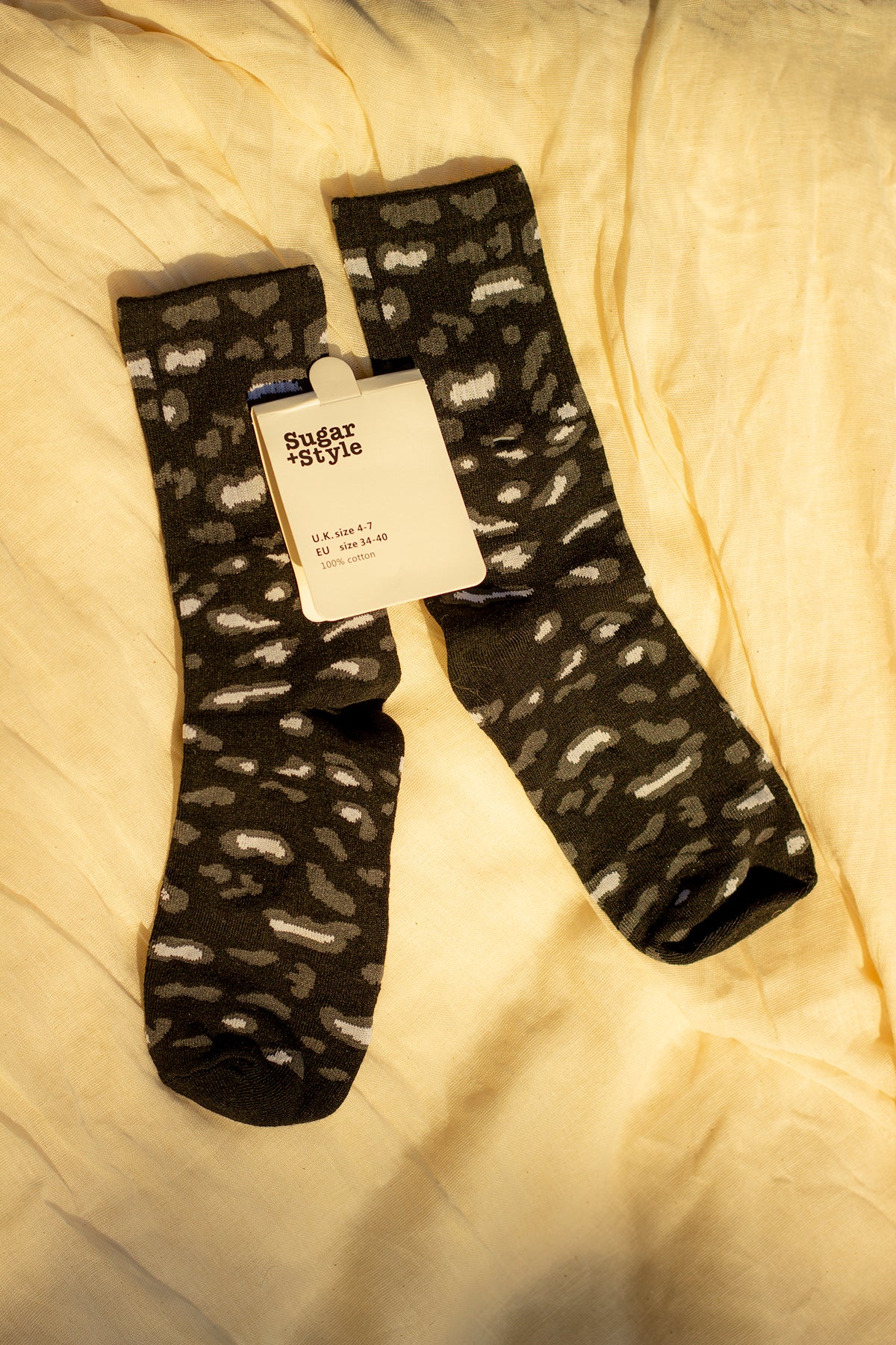 Leopard Print Crew Socks - Sugar + Style