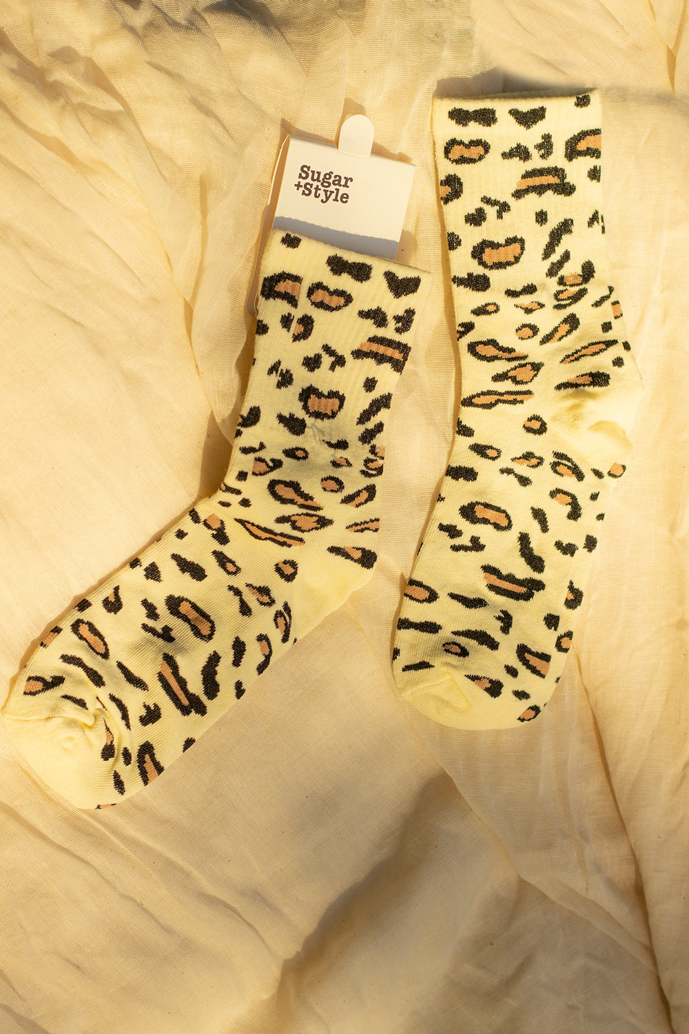 Leopard Print Crew Socks - Sugar + Style