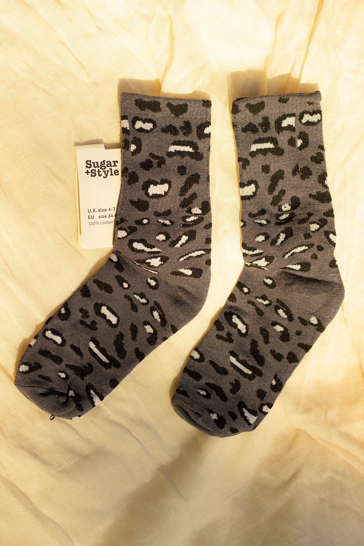 Leopard Print Crew Socks - Sugar + Style