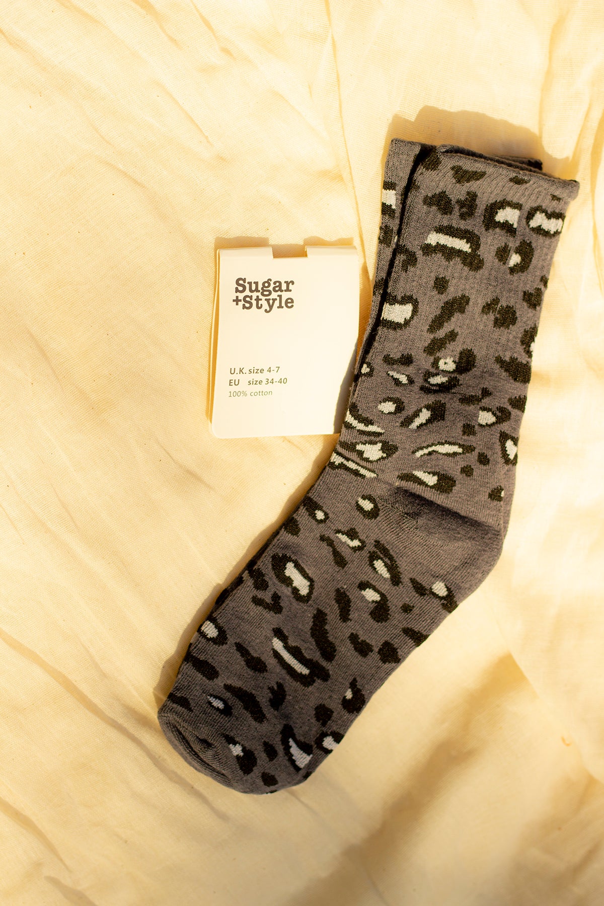 Leopard Print Crew Socks - Sugar + Style