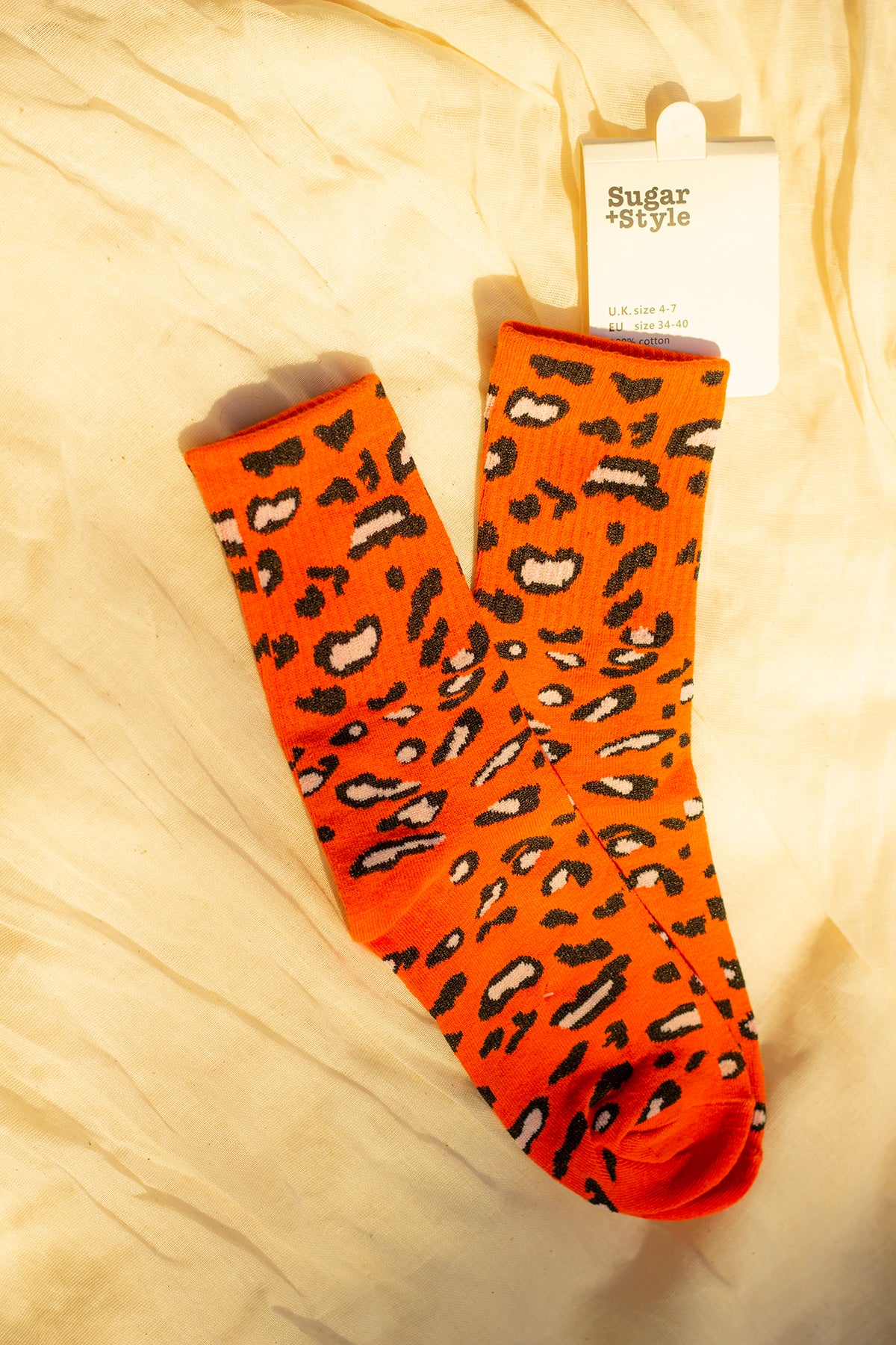 Leopard Print Crew Socks - Sugar + Style